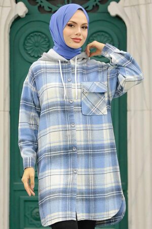 Neva Style - Tunique Hijab Bleu Bébé 30062BM - 1