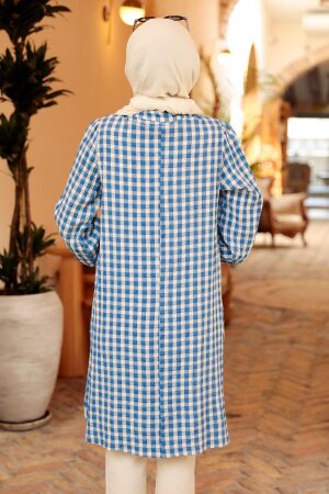 Neva Style - Tunique Hijab Bleu Indigo 2431IM - 3