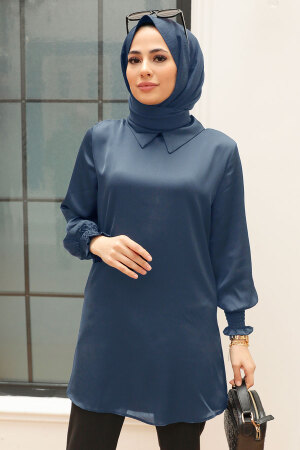Neva Style - Tunique Hijab Bleu Marine 56860L - 1