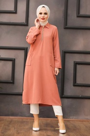Neva Style - Tunique Hijab Carreaux 477KRMT - Thumbnail