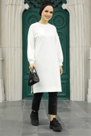 Neva Style - Tunique Hijab Ecru 16020E - Thumbnail