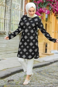 Neva Style - Tunique Hijab Ecru 358126E - Thumbnail