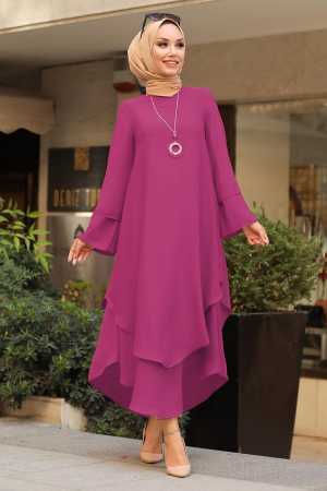 Neva Style - Tunique Hijab Fuchsia 33170F - 1