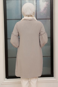 Neva Style - Tunique Hijab Gris 10712GR - Thumbnail