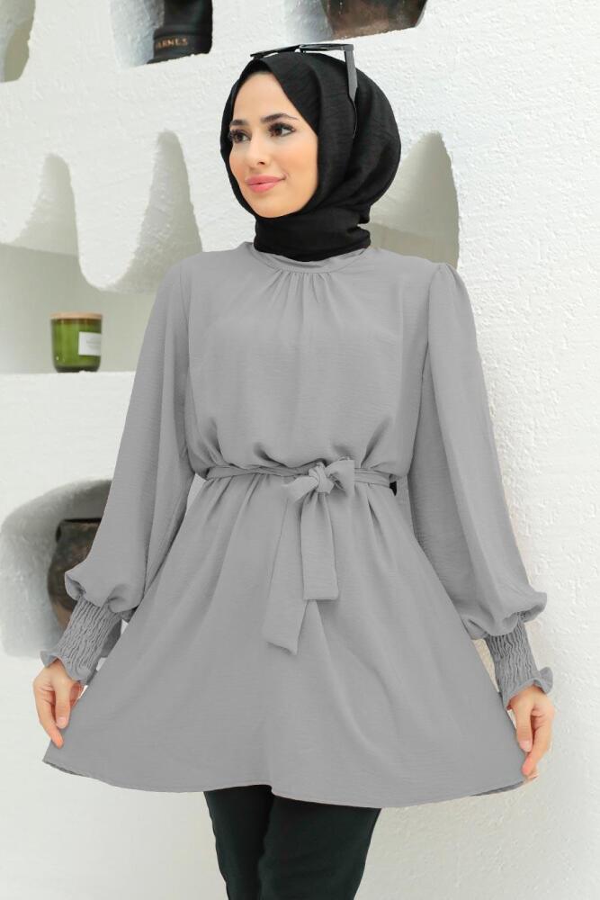 Neva Style - Tunique Hijab Gris 3795GR - 1