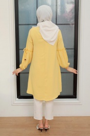 Neva Style - Tunique Hijab Jaune 40661SR - Thumbnail