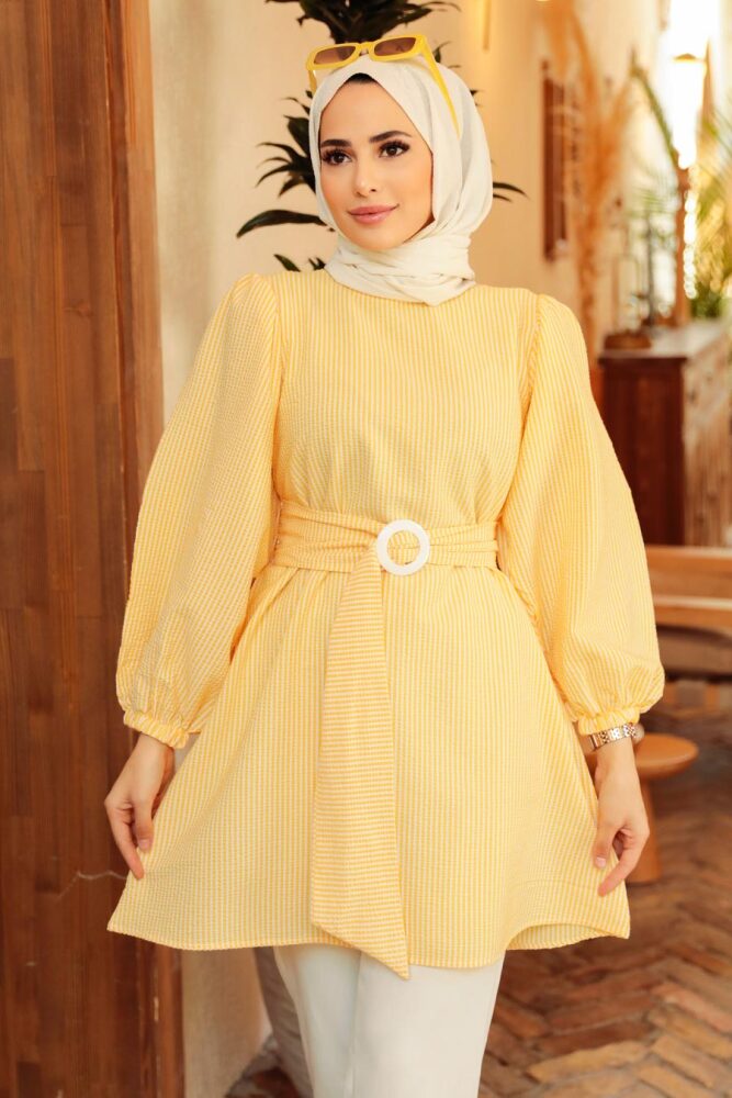 Neva Style - Tunique Hijab Jaune 40681SR - 1