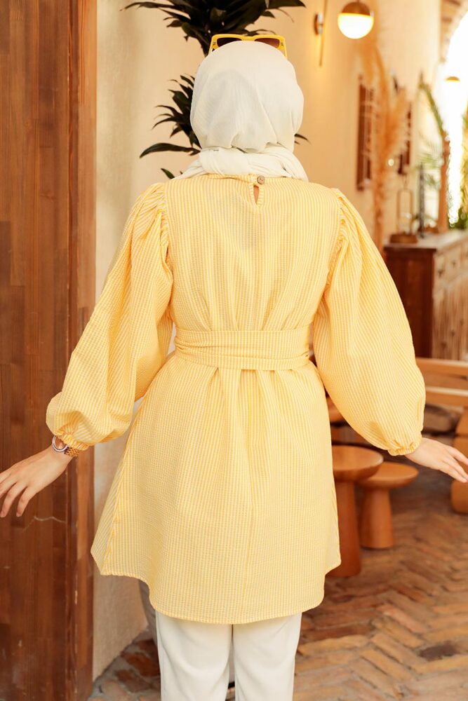 Neva Style - Tunique Hijab Jaune 40681SR - 3