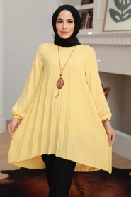 Neva Style - Tunique Hijab Jaune 4103SR - Thumbnail