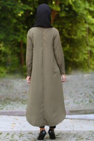 Neva Style - Tunique Hijab Kaki 52650HK - Thumbnail