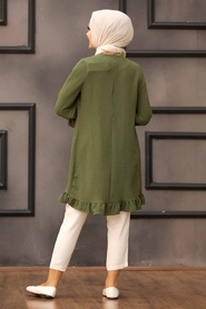 Neva Style - Tunique Hijab Kaki 528HK - Thumbnail