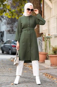 Neva Style -Tunique Hijab Kaki 5641HK - Thumbnail