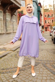 Neva Style - Tunique Hijab Lilas 22850LILA - Thumbnail