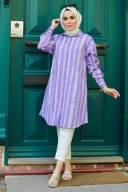 Neva Style - Tunique Hijab Lilas 5645LILA - Thumbnail
