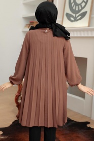 Neva Style - Tunique Hijab Marron 4103KH - Thumbnail