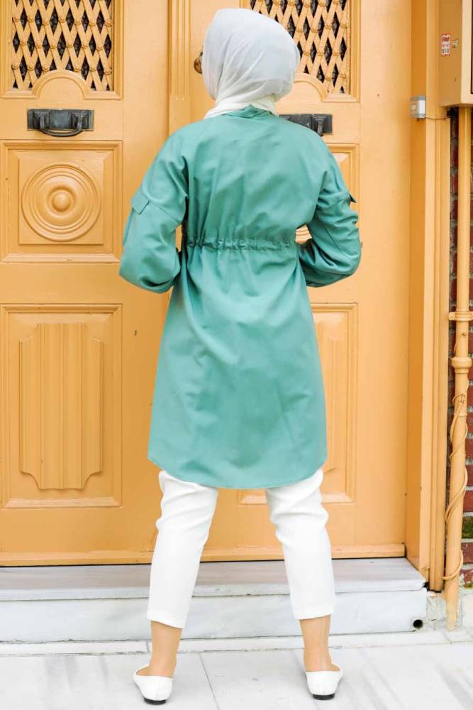 Neva Style - Tunique Hijab Menthe Boutonnée 5626MINT - 2