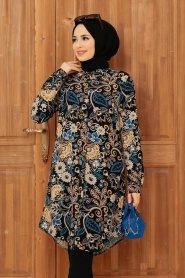 Neva Style - Tunique Hijab Noir 11557S - Thumbnail