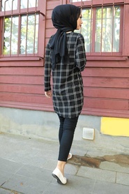 Neva Style - Tunique Hijab Noir 358116S - Thumbnail