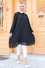 Neva Style - Tunique Hijab Noire 14340S - Thumbnail