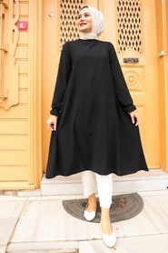 Neva Style - Tunique Hijab Noire 2094S - Thumbnail