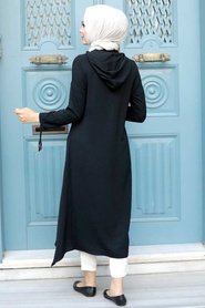 Neva Style - Tunique Hijab Noire 510S - Thumbnail
