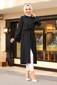 Neva Style - Tunique Hijab Noire 5607S - Thumbnail
