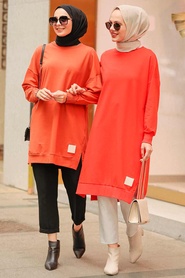 Neva Style - Tunique Hijab Orange 30645T - Thumbnail