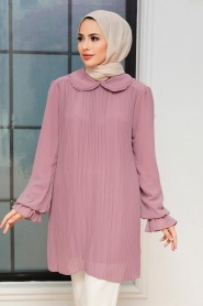 Neva Style - Tunique Hijab Poudre 20621PD - Thumbnail