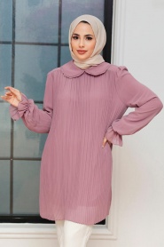 Neva Style - Tunique Hijab Poudre 20621PD - Thumbnail