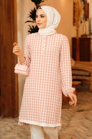 Neva Style - Tunique Hijab Poudre 2431PD - Thumbnail