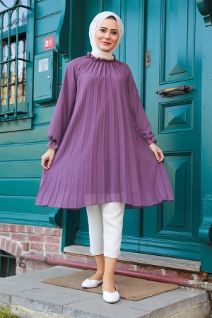 Neva Style - Tunique Hijab Rose Foncé 14340KGK - 1