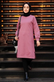 Neva Style - Tunique Hijab Rose Poudré Foncé 16020KGK - Thumbnail