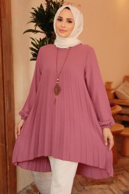 Neva Style - Tunique Hijab Rose Séchée 4103GK - Thumbnail