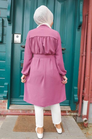 Neva Style - Tunique Hijab Rose Séchée 5641GK - 2