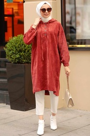  Neva Style - Tunique Hijab Terre Cuite 1247KRMT - Thumbnail