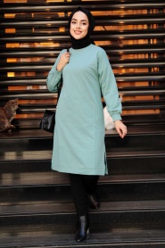 Neva Style - Tunique Hijab Vert 16020CY - Thumbnail