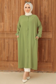 Neva Style - Tunique Hijab Vert 6319CY - Thumbnail