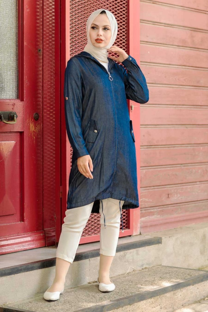 Neva Style -Tunique Voile Bleu Marine 89160L - 1
