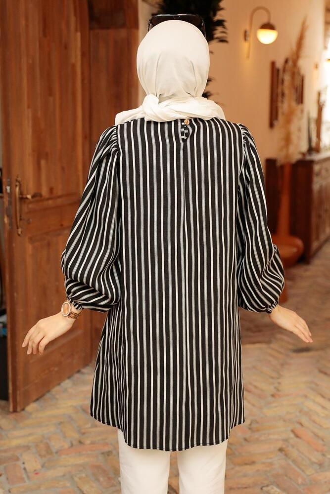 Neva Style - Tunique Voile Noire 40682S - 2