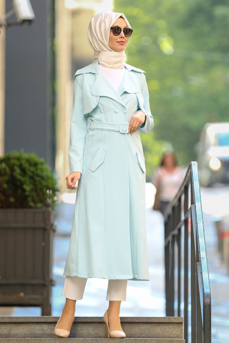 Neva Style - Turquaz Hijab Coat 5056TR
