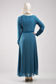 Neva Style - Turquaz Hijab Dress 7057TR - Thumbnail