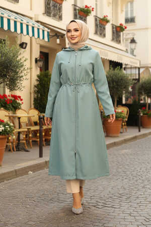 Turquoise Muslim Trench Coat 5941TR - 1
