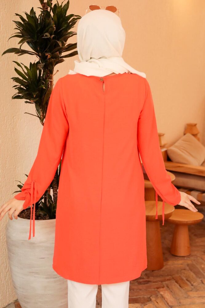 Neva Style - Turuncu Tesettür Tunik 4044T - 2