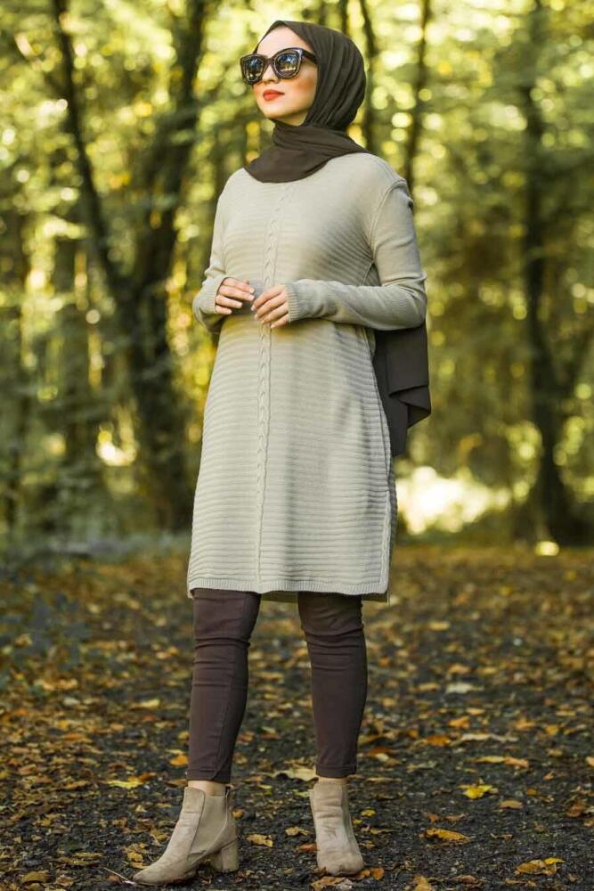 Neva Style - Vizon Tesettür Triko Tunik 2102V - 1