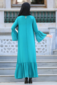 Neva Style- Volan Kollu Fırfırlı Tesettür Elbise 41620CY - Thumbnail