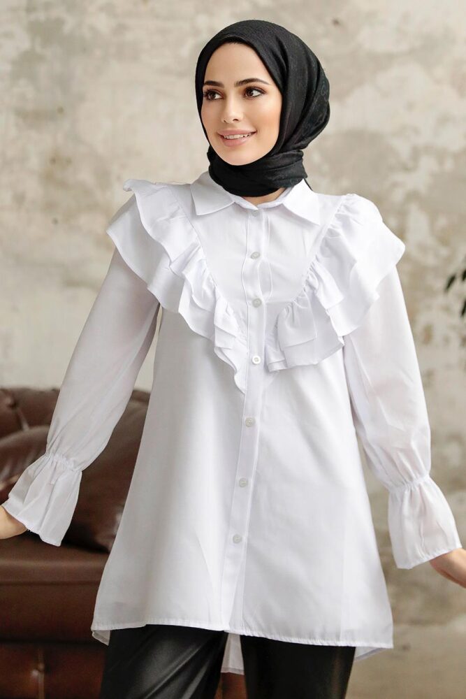 Whiite Hijab For Women Tunic 1139B - 2