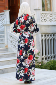 Neva Style - White Hijab Dress 4172B - Thumbnail