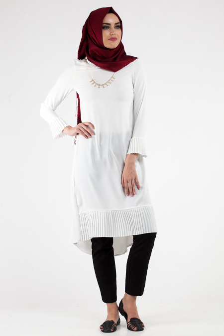 Neva Style - White Hijab Tunic 287B