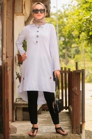 Neva Style - White Hijab Tunic 5484B - Thumbnail
