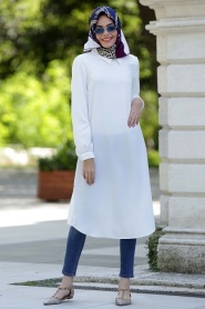 Neva Style - White Hijab Tunic 809B - Thumbnail